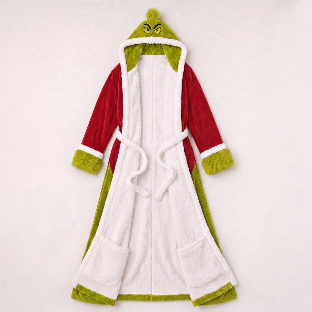 Bata térmica La Nocte, estilo Rojo y verde, con capucha