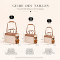 Guide des tailles du sac ourson : S jusqu'à 3 kg, M de 3 à 6 kg, L de 6 à 10 kg
